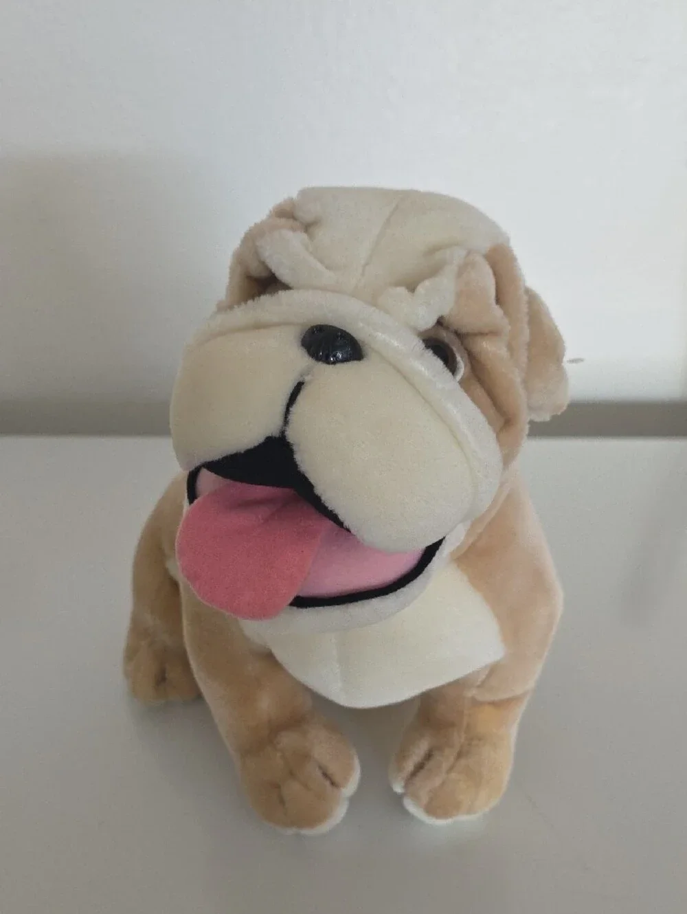 Bestever Plush Bulldog Toy - Tan, Cream, Pink